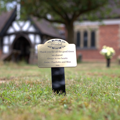 Memorial Ground Plaque - Central Name Monogram