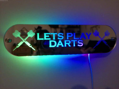 Personalised Light Up Mirror - Darts Motif