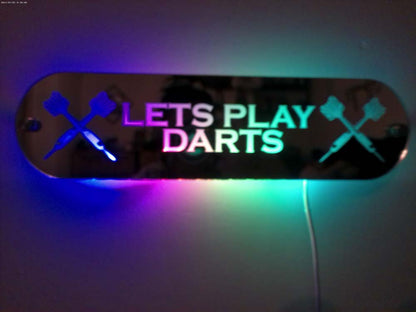 Personalised Light Up Mirror - Darts Motif