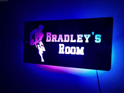 Personalised Light Up Mirror - Rugby Player