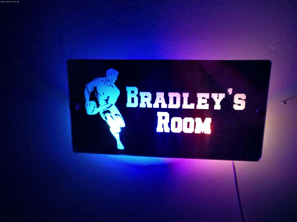 Personalised Light Up Mirror - Rugby Player
