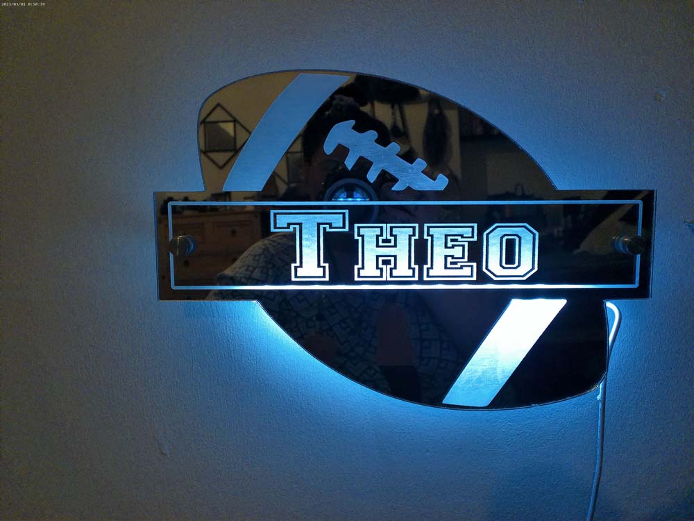 Personalised Light Up Mirror - American Football Outline