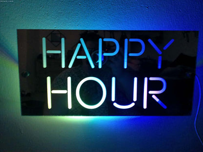 Personalised Light Up Mirror - Bar - Neon Font