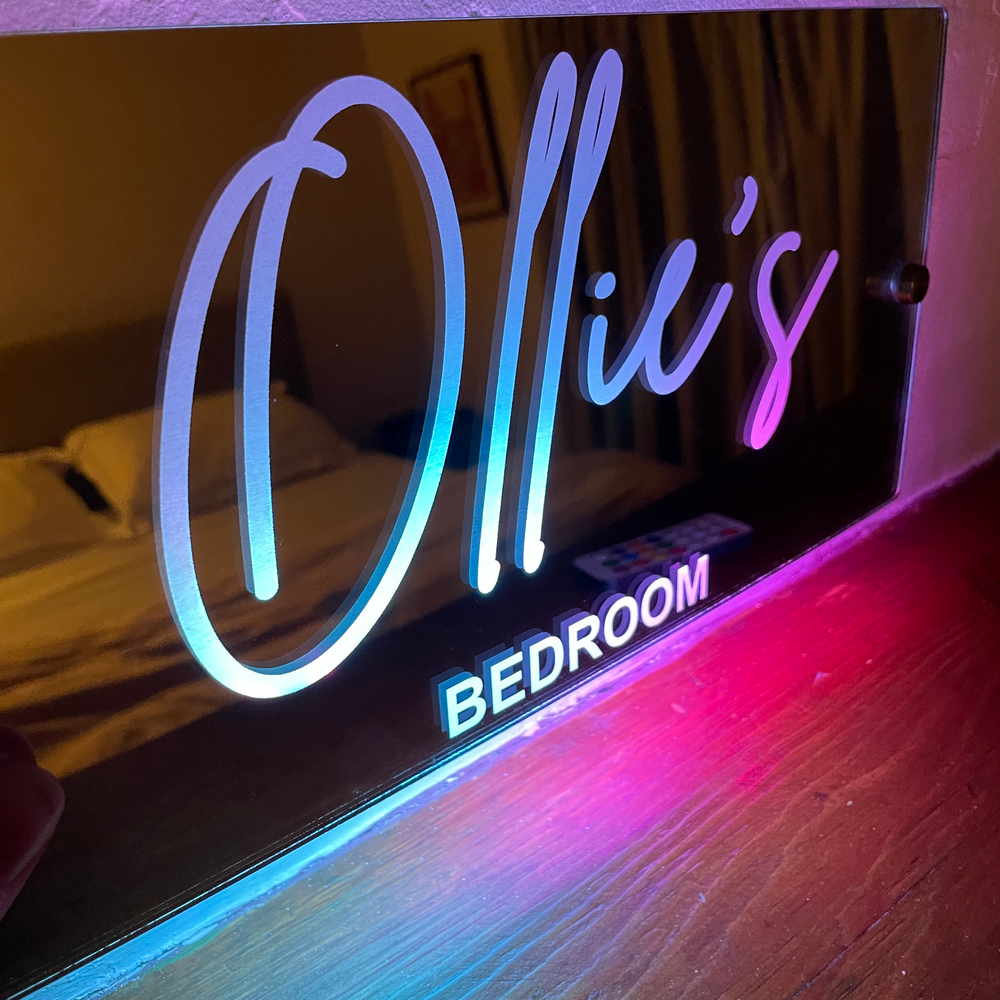 Personalised Light Up Mirror - Name Sign