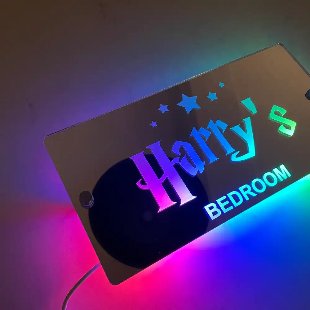 Personalised Light Up Mirror - Name Sign - Stars