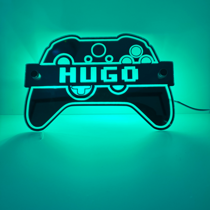 Personalised Light Up Mirror - Gaming - Xbox Name Middle