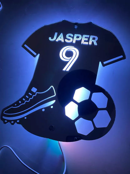 Football mirrors for fans – Personalised light-up football mirror with customisable name