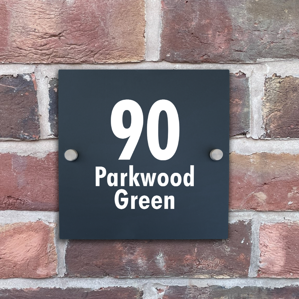 Acrylic House Sign - UV Printed - Square - NO Line - 3 Sizes