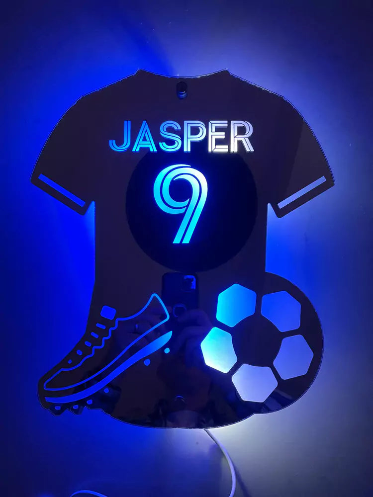 Personalised Light Up Mirror - Football Shirt