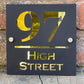 3D Acrylic House Sign - Stand Off - Black Gold - 3 Sizes - Square