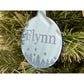 Personalised Blue Mirror Circle Bauble - Christmas Tree Bottom