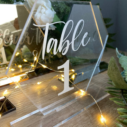 Wedding Table Number - Hexagon