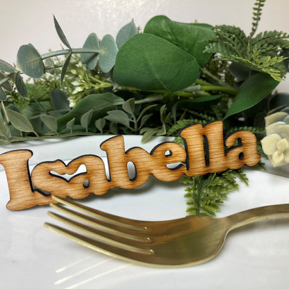 Wedding Place Settings - Wooden Words - Cooper Black