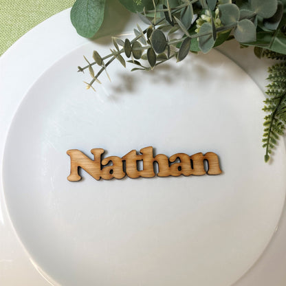 Wedding Place Settings - Wooden Words - Cooper Black