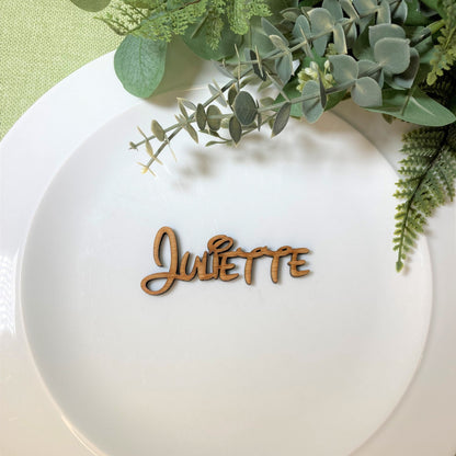 Wedding Place Settings - Wooden Words - NWDisney