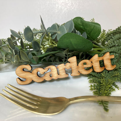 Wedding Place Settings - Wooden Words - Cooper Black