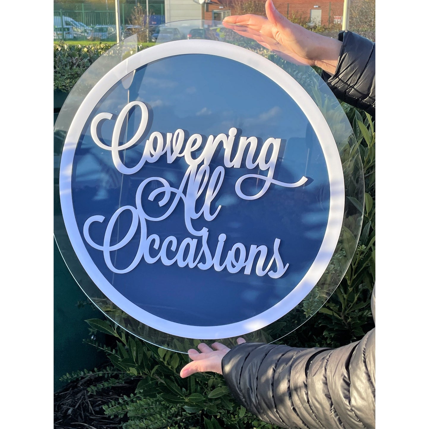Acrylic Business Sign - 3D ROUND - Painted Back