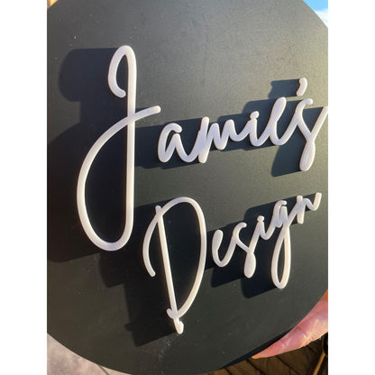 Acrylic Business Sign - 3D ROUND - Painted Back
