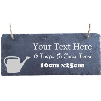 Personalised Slate Sign - Garden Watering Can